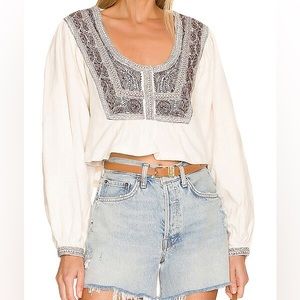 NWT Free People Iggy Embroidered Crop Top Size S